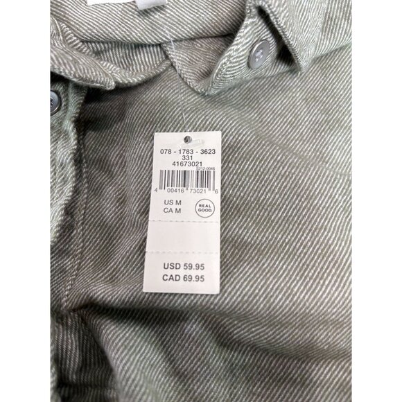 Aerie Anytime Fave Twill Shirt Medium M 100% Cotton Made In India Green - Picture 6 of 11